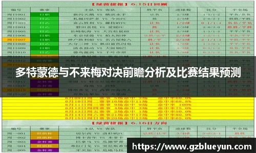 多特蒙德与不来梅对决前瞻分析及比赛结果预测